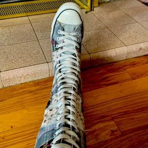 Converse knee high patchwork sneakers